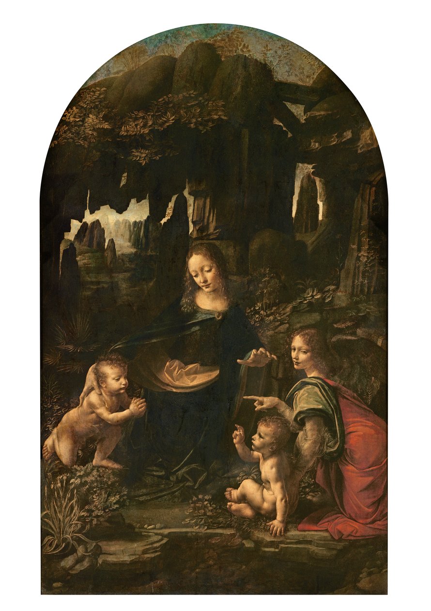 Madonna of the Rocks, 1478 körül (olaj, tábla, vászonra áthelyezve) (lásd még 2038) alkotó: Leonardo da Vinci