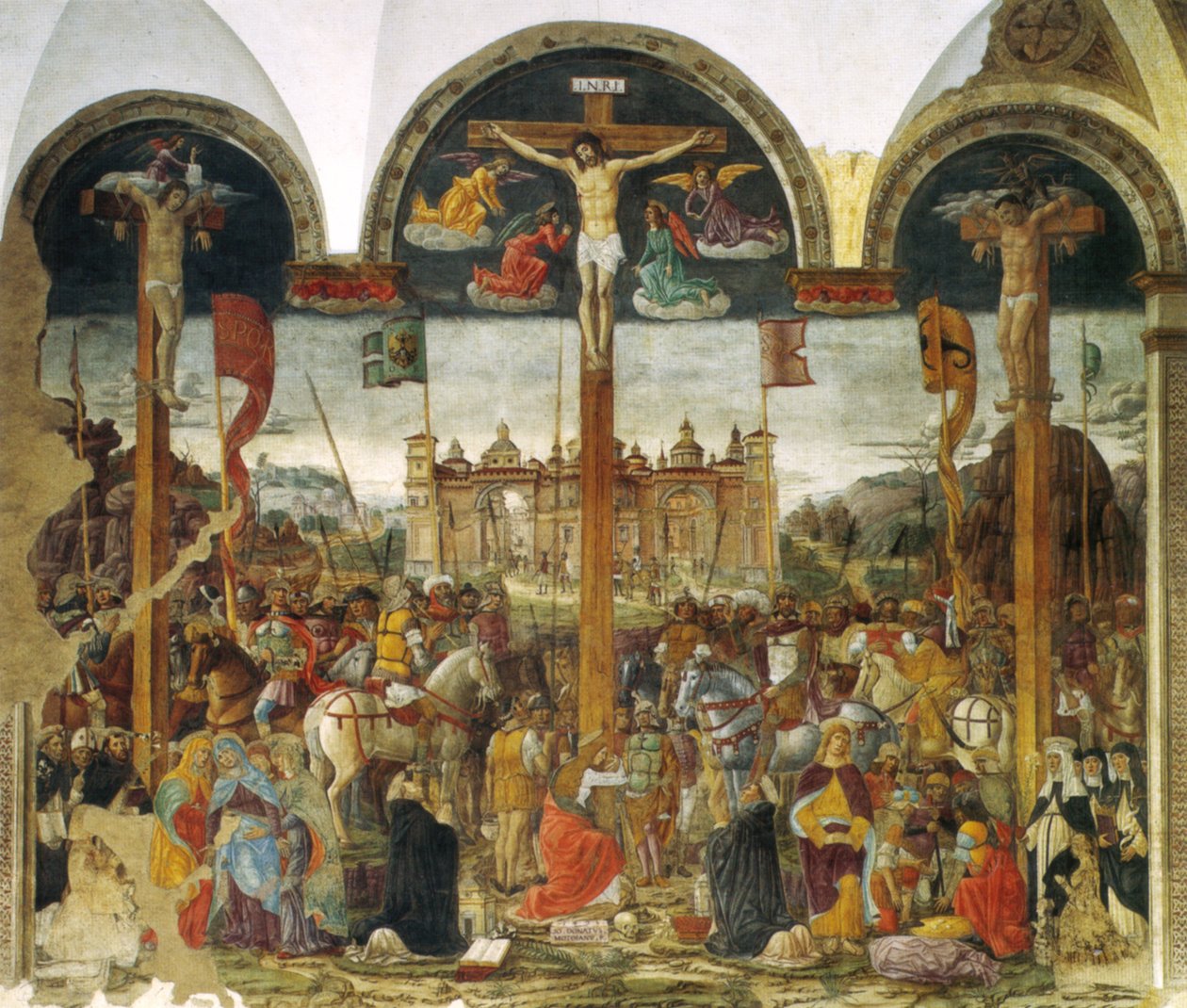 Montorfano, keresztre feszítés, alkotó: Leonardo da Vinci
