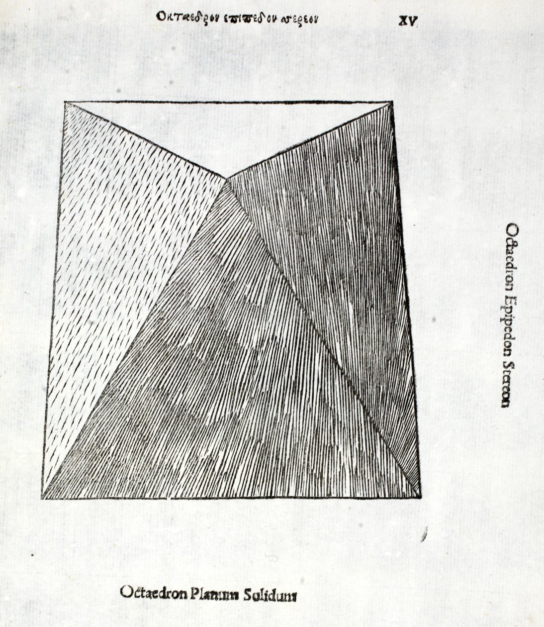 Octocedron solidus, illusztrációja Luca Pacioli (1445-1517 körül) „Isteni arány”-ból, eredetileg pub. Velence, 1509 alkotó: Leonardo da Vinci