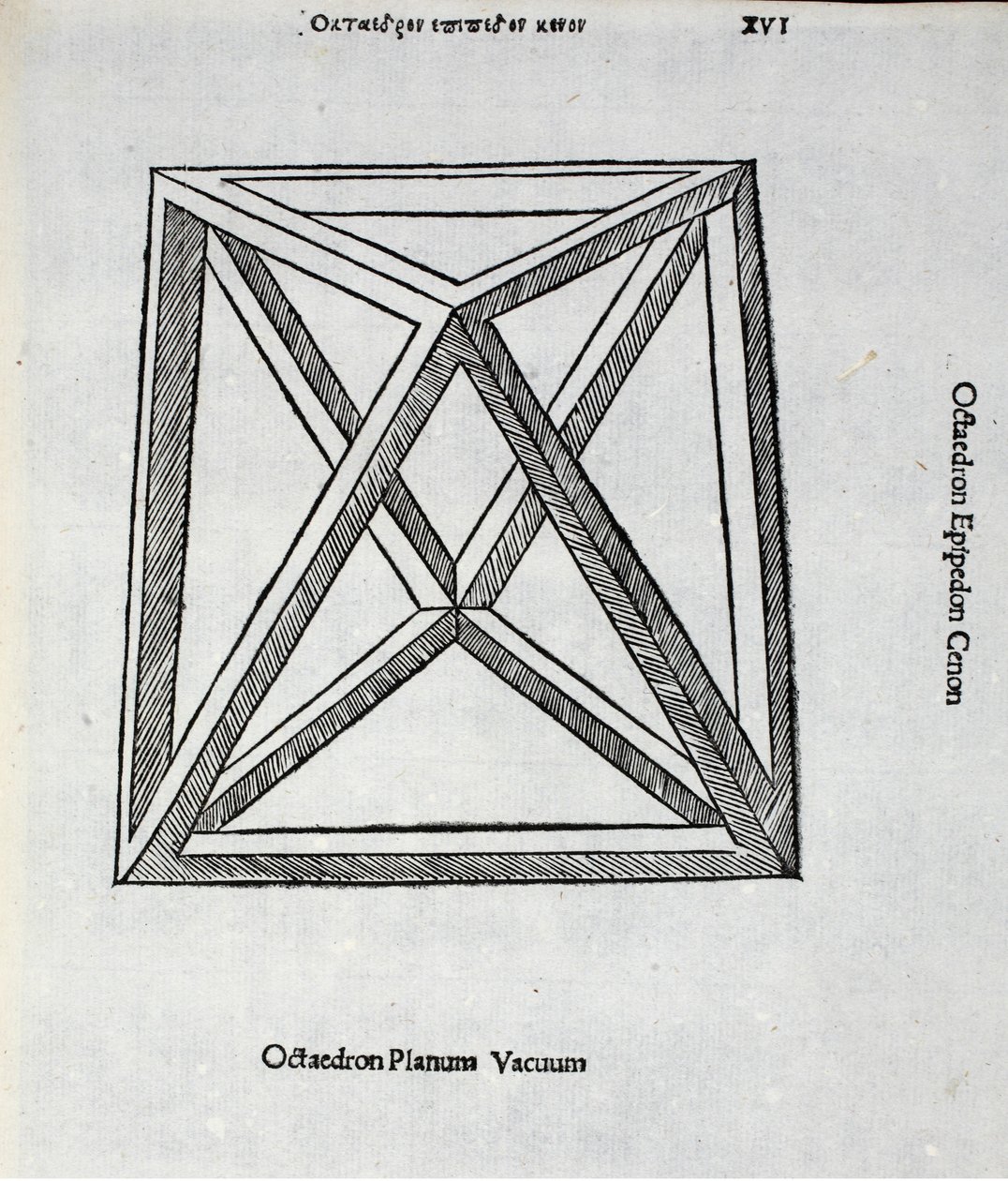 Oktocedron síkvákuum, illusztrációja Luca Pacioli (1445-1517 körül) „Isteni arány” című könyvéből, eredetileg pub. Velence, 1509 alkotó: Leonardo da Vinci