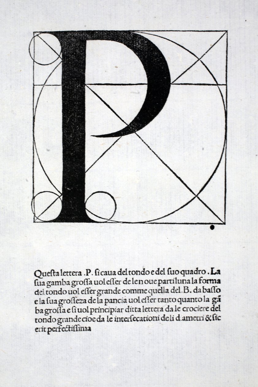 P, illusztráció a „Divina Proportione”-ból, Luca Pacioli (c.1445-1517), eredetileg pub. Velence, 1509 alkotó: Leonardo da Vinci