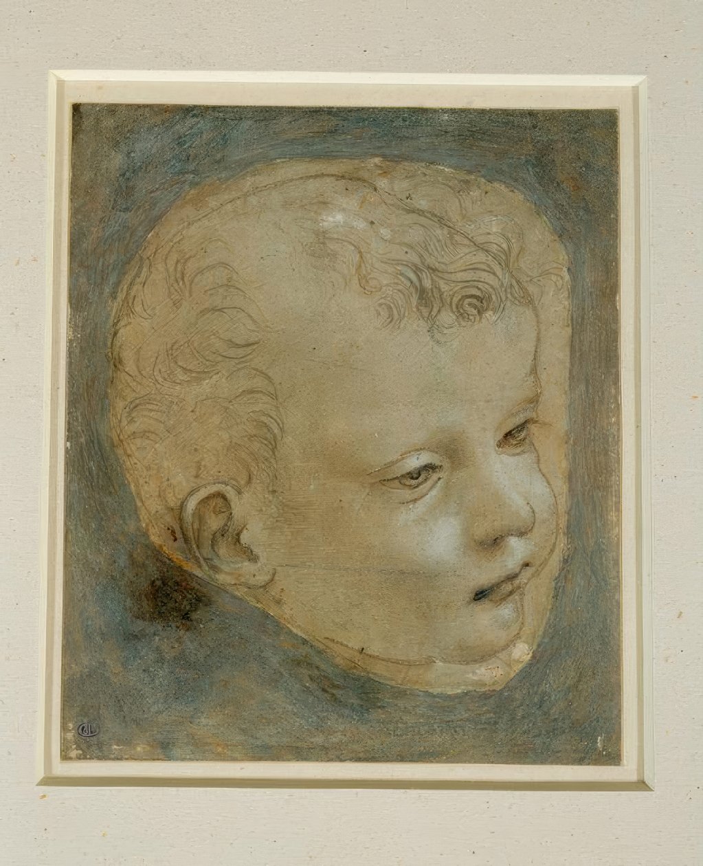 Egy fiú feje háromnegyedes profilban jobbra alkotó: Leonardo da Vinci
