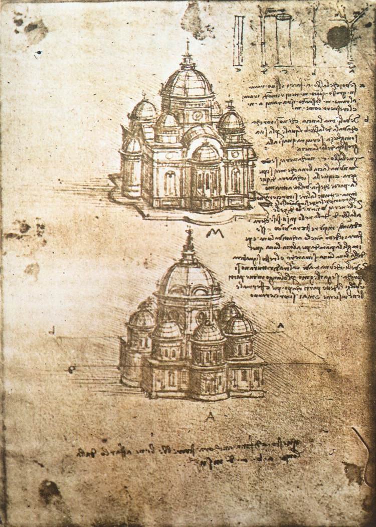 Központi tervépületek tanulmányozása alkotó: Leonardo da Vinci