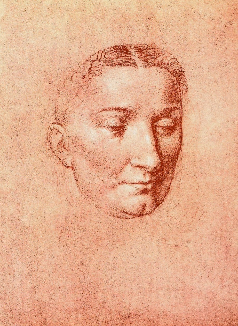 Tanulmány egy szent fejének, Leonardo da Vinci rajza. Gallerie dell