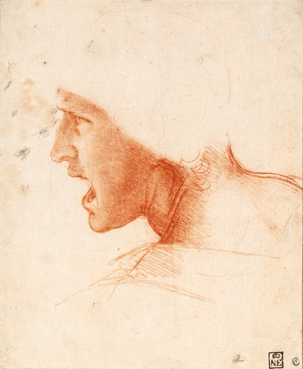 Tanulmány egy harcosról, aki az anghiari csata felé tart alkotó: Leonardo da Vinci