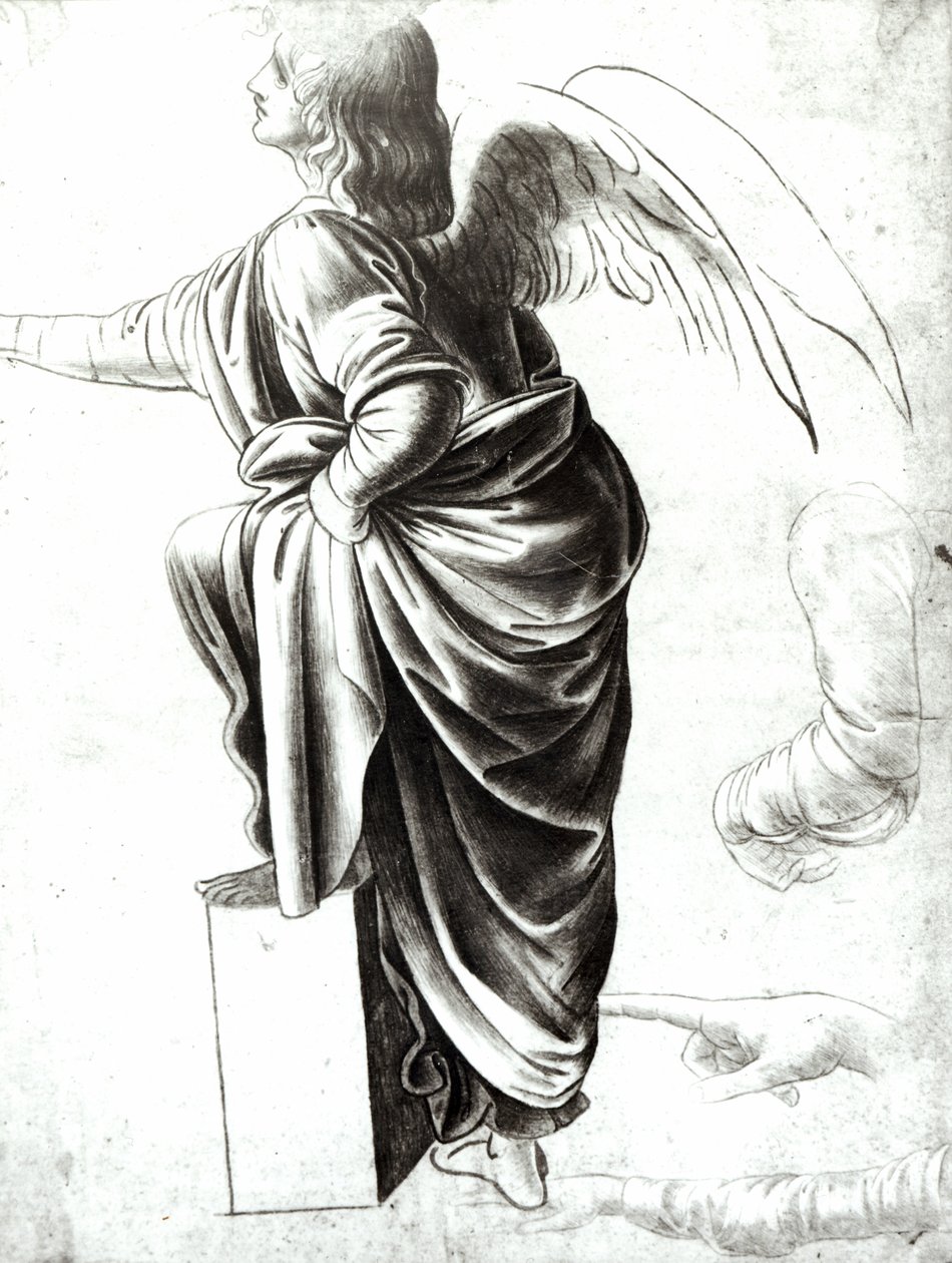 Tanulmány egy angyalról (kréta papíron) alkotó: Leonardo da Vinci