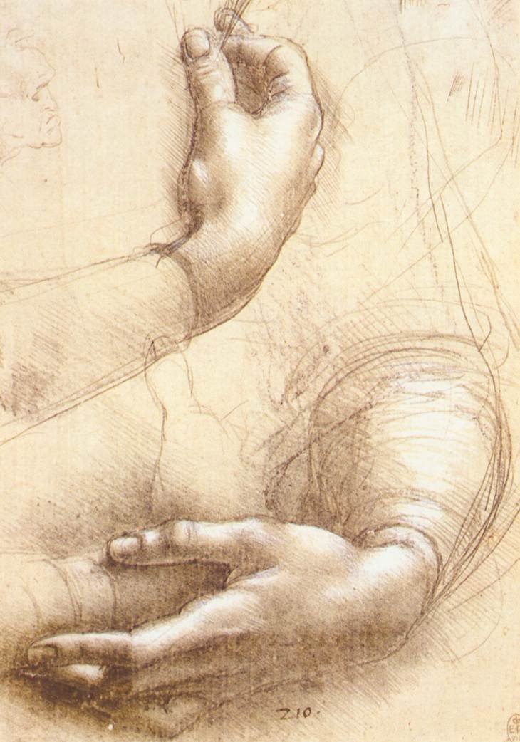A kezek tanulmányozása alkotó: Leonardo da Vinci
