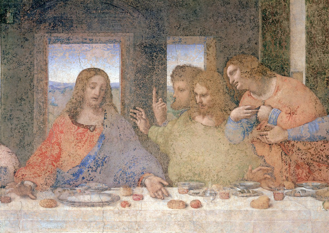 Az utolsó vacsora, 1495-97 (restauráció után) alkotó: Leonardo da Vinci