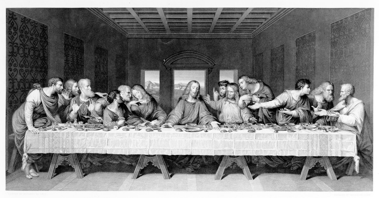Az utolsó vacsora, Frederick Bacon metszete, 1863 alkotó: Leonardo da Vinci