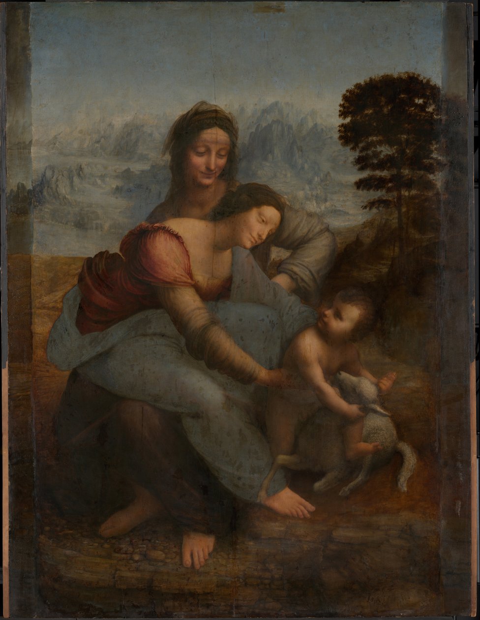Szűz és gyermek Szent Annával alkotó: Leonardo da Vinci
