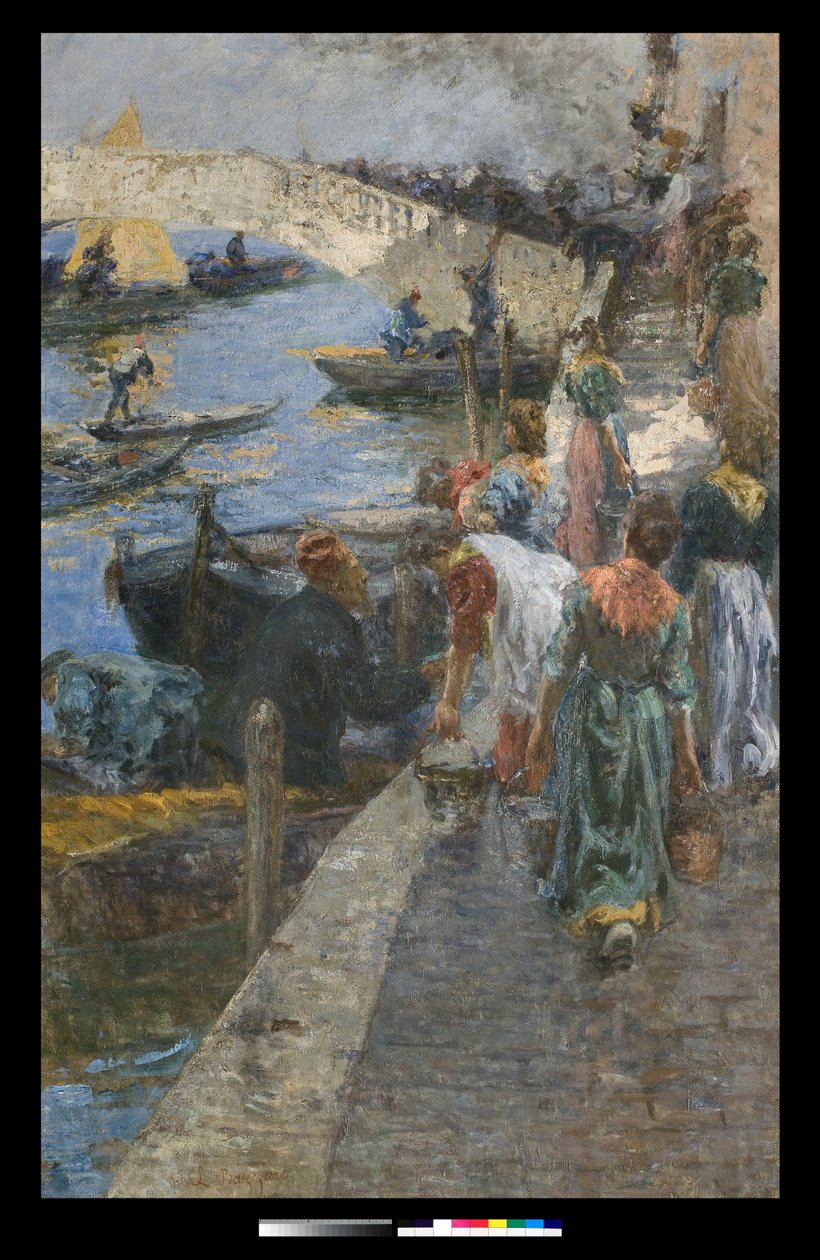 Tűz Chioggiában, 1905 alkotó: Leonardo Bazzaro