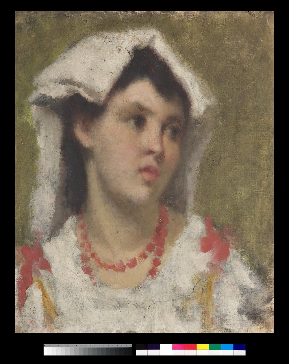 Egy fiatal nő portréja Ciociaria-ból, 1877 alkotó: Leonardo Bazzaro