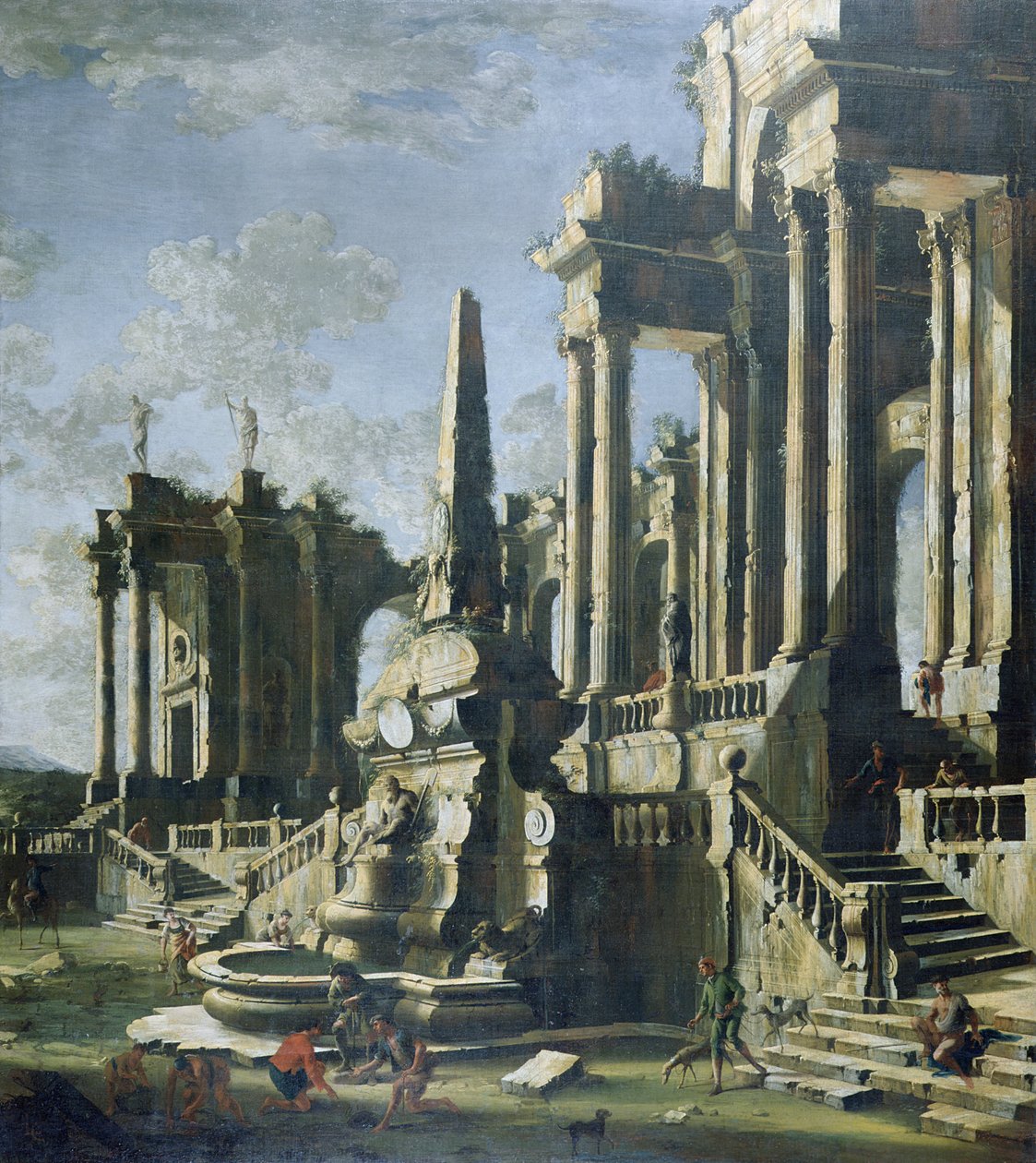 Képzelt romok (olaj, vászon) alkotó: Leonardo Coccorante