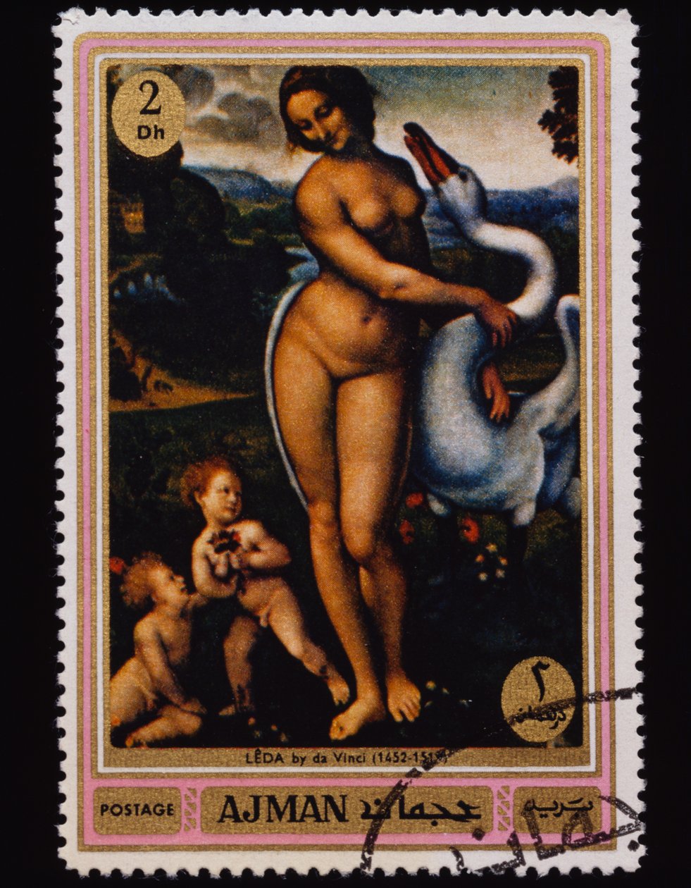 Postai bélyeg Híres festmények (Aktok) sorozat alkotó: Leonardo da (after) Vinci