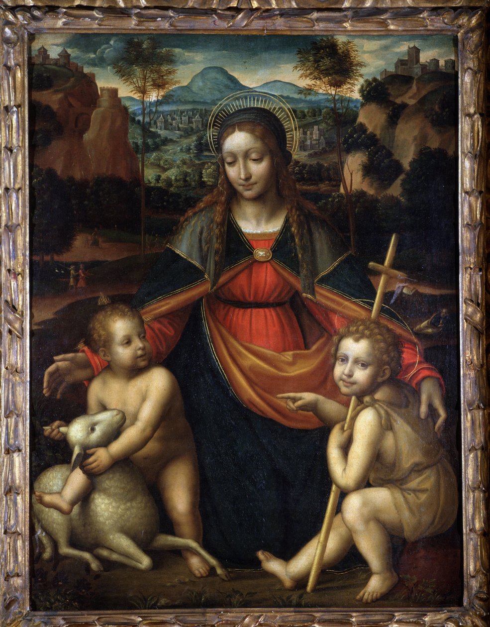 A Szűz – Leonardo da Vinci Iskola, Mentoni Múzeum alkotó: Leonardo da (school of) Vinci