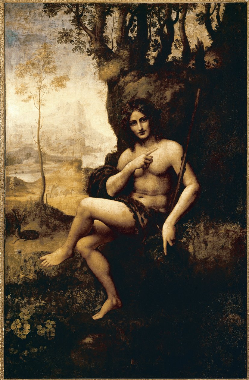 Bacchus (olaj transzponált vászonra alkotó: Leonardo da (studio of) Vinci