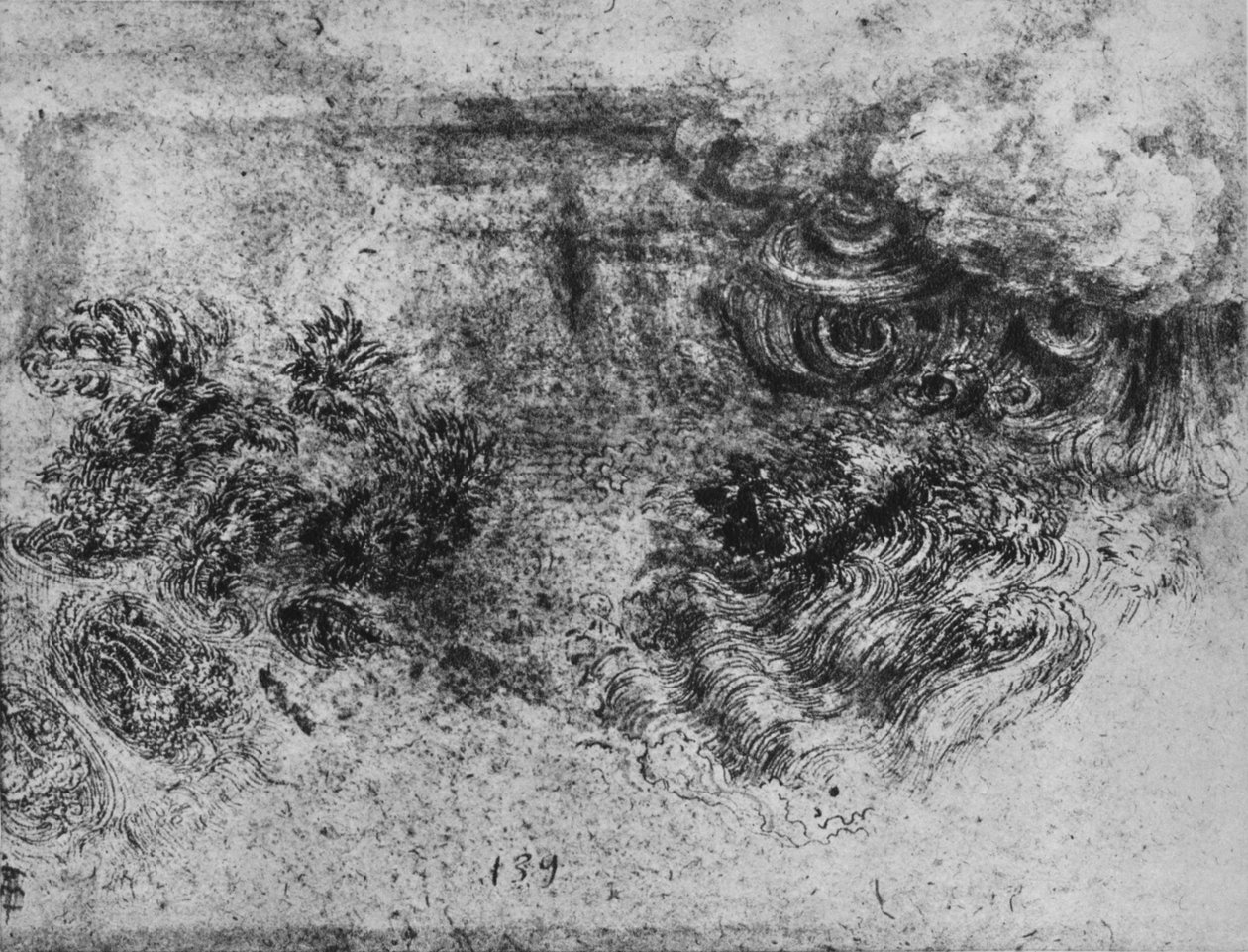 Vízözön, c1480, 1945 alkotó: Leonardo da Vinci