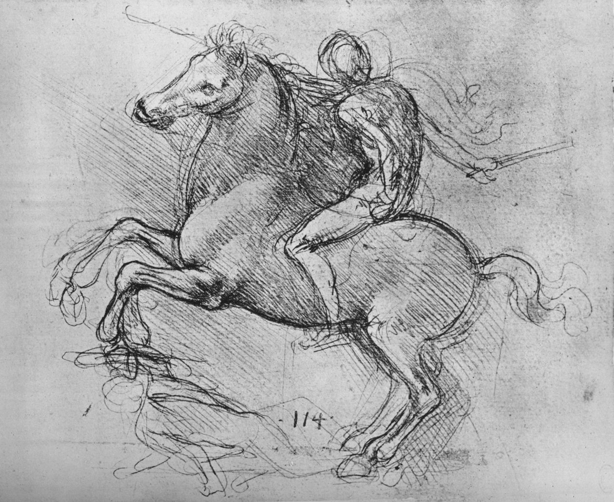 Egy elesett ellenségen taposó lovas, c1480, 1945 alkotó: Leonardo da Vinci
