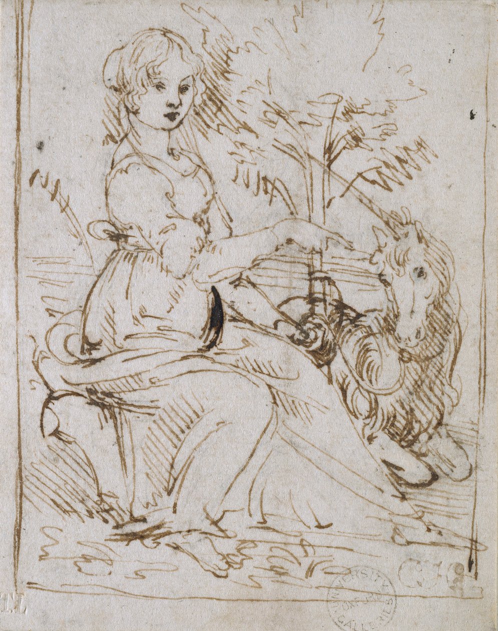 Egy leány egyszarvúval, 1470-es évek vége alkotó: Leonardo da Vinci