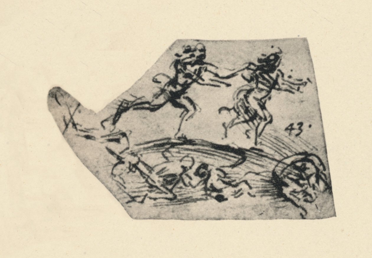Egy férfi üldöz egy nőt, c1480, 1945 alkotó: Leonardo da Vinci