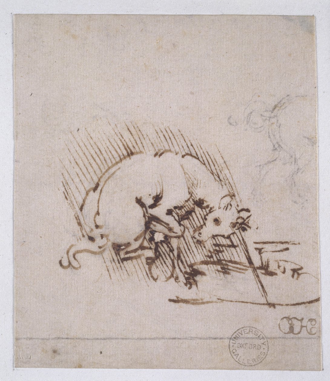 Egyszarvú, amint szarvát vízbe mártja, 1481 körül (toll és tinta, fémhegy, papír) alkotó: Leonardo da Vinci