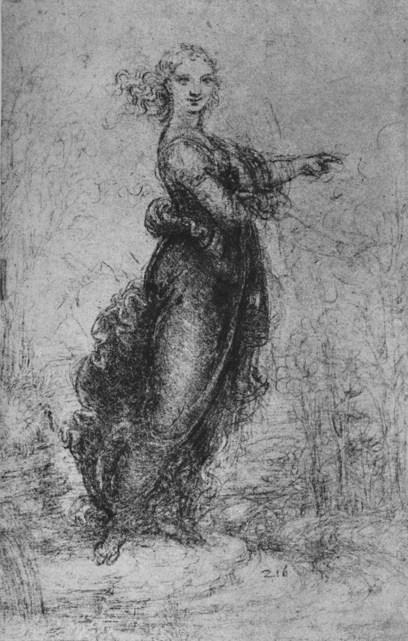Egy fiatal nő mutat, c1480, 1945 alkotó: Leonardo da Vinci