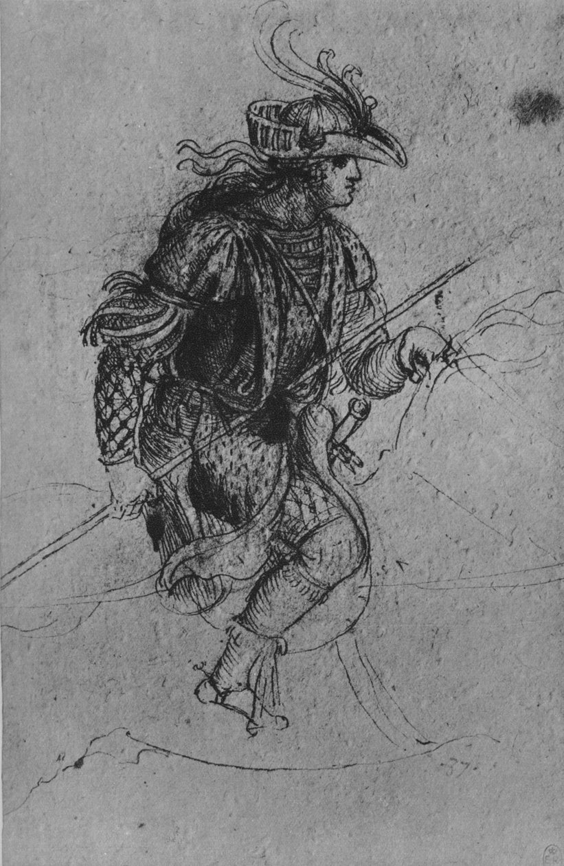 Egy fiatal lóháton, c1480 1945 alkotó: Leonardo da Vinci