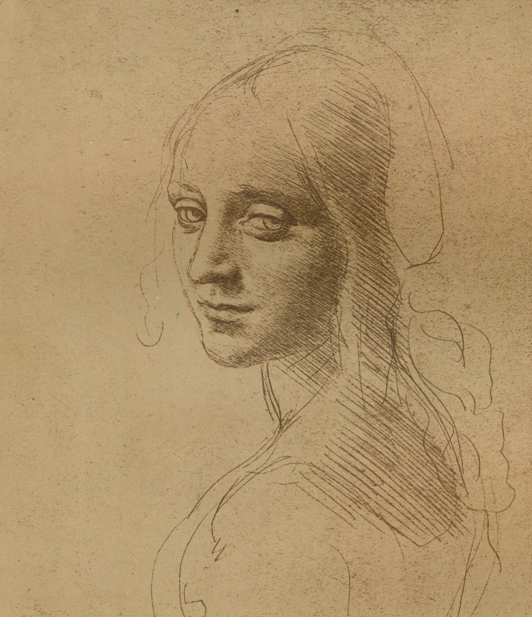 Egy női fej, c1472-c1519 1883, alkotó: Leonardo da Vinci
