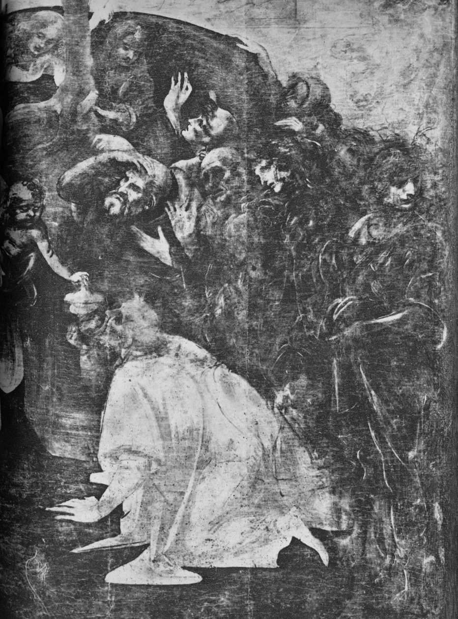 A mágusok imádása - Jobb alsó rész, c1481 1945 alkotó: Leonardo da Vinci