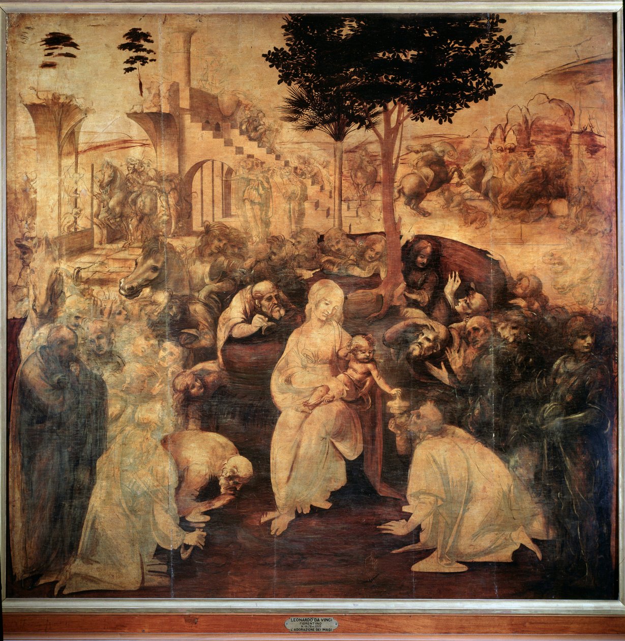 A mágusok imádása - olaj, fa alkotó: Leonardo da Vinci
