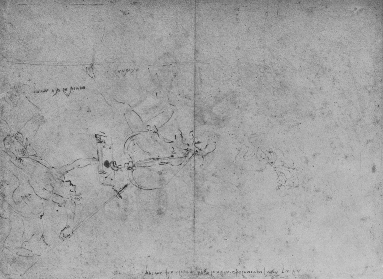 Az irigységet támadó hírnév allegóriája, c1480, 1945 alkotó: Leonardo da Vinci