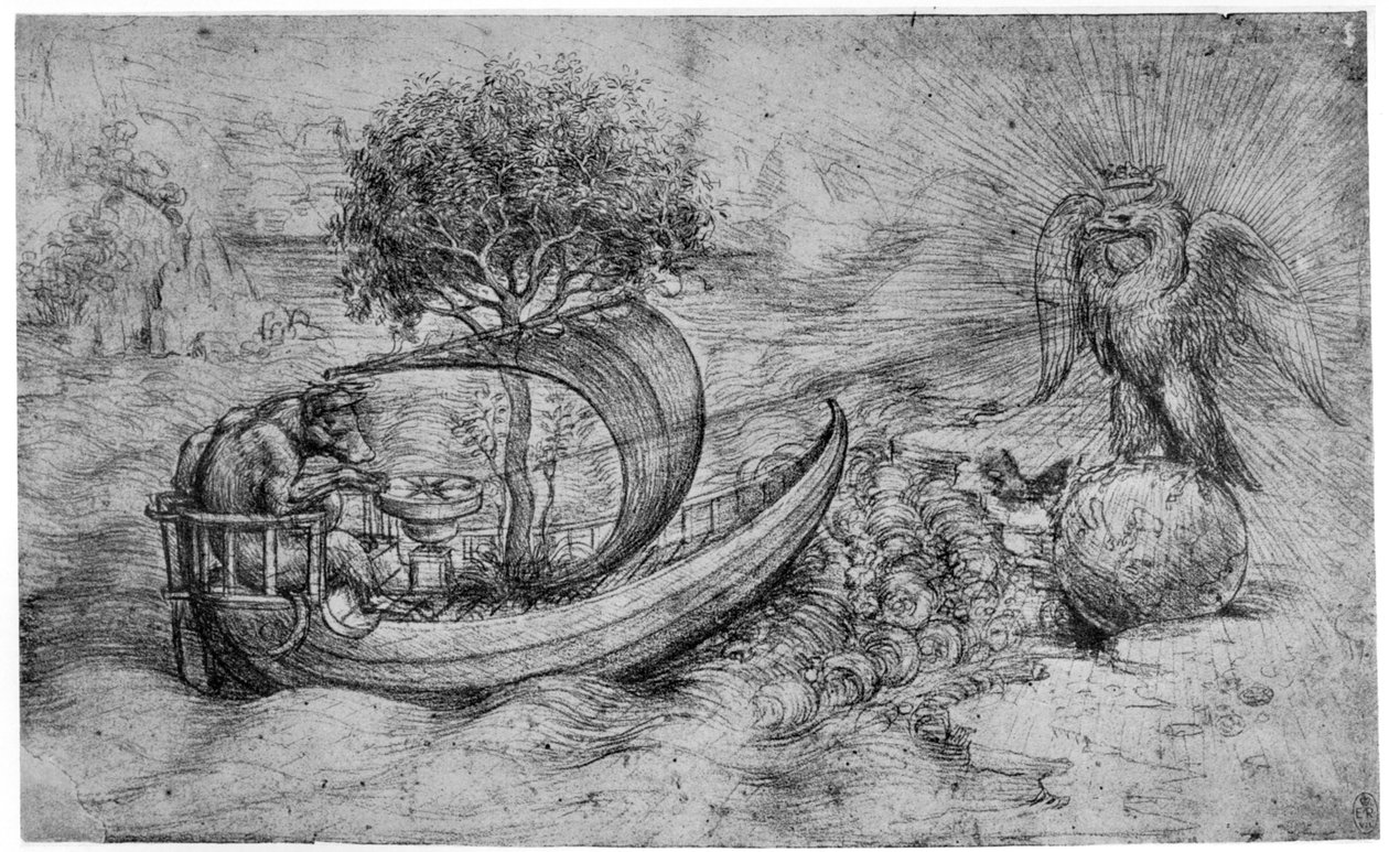 Allegoria farkassal és sassal, c1516 1954. alkotó: Leonardo da Vinci