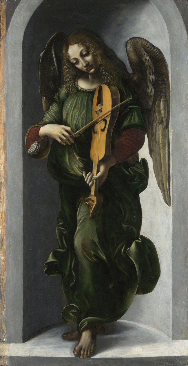Angyal zöldben Viellel, c. 1490-1499 alkotó: Leonardo da Vinci,