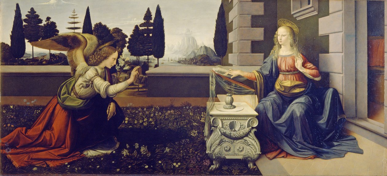 Annunciation alkotó: Leonardo da Vinci