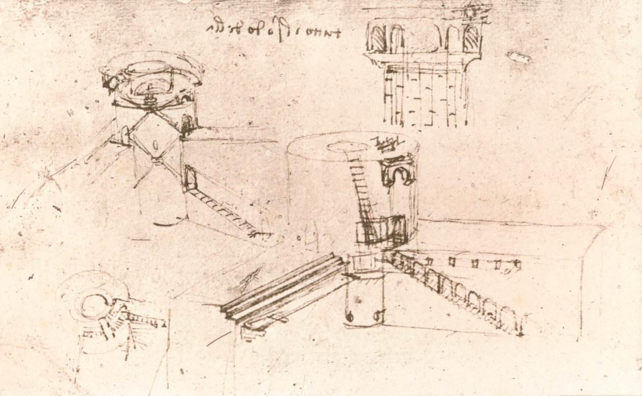Kastélyépítészet, c1472-c1519 1883 alkotó: Leonardo da Vinci