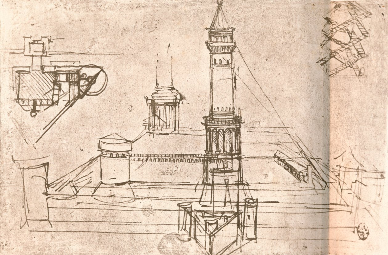 Kastélyépítészet, c1472-c1519 1883 alkotó: Leonardo da Vinci