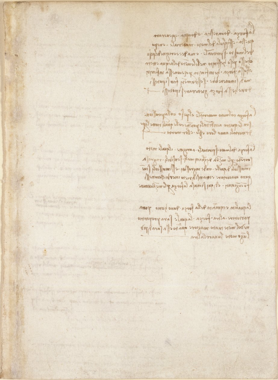 Arundel 263, f.151, Leonardo da Vinci feljegyzései a Codex Arundel-ből (toll és tinta papíron) alkotó: Leonardo da Vinci