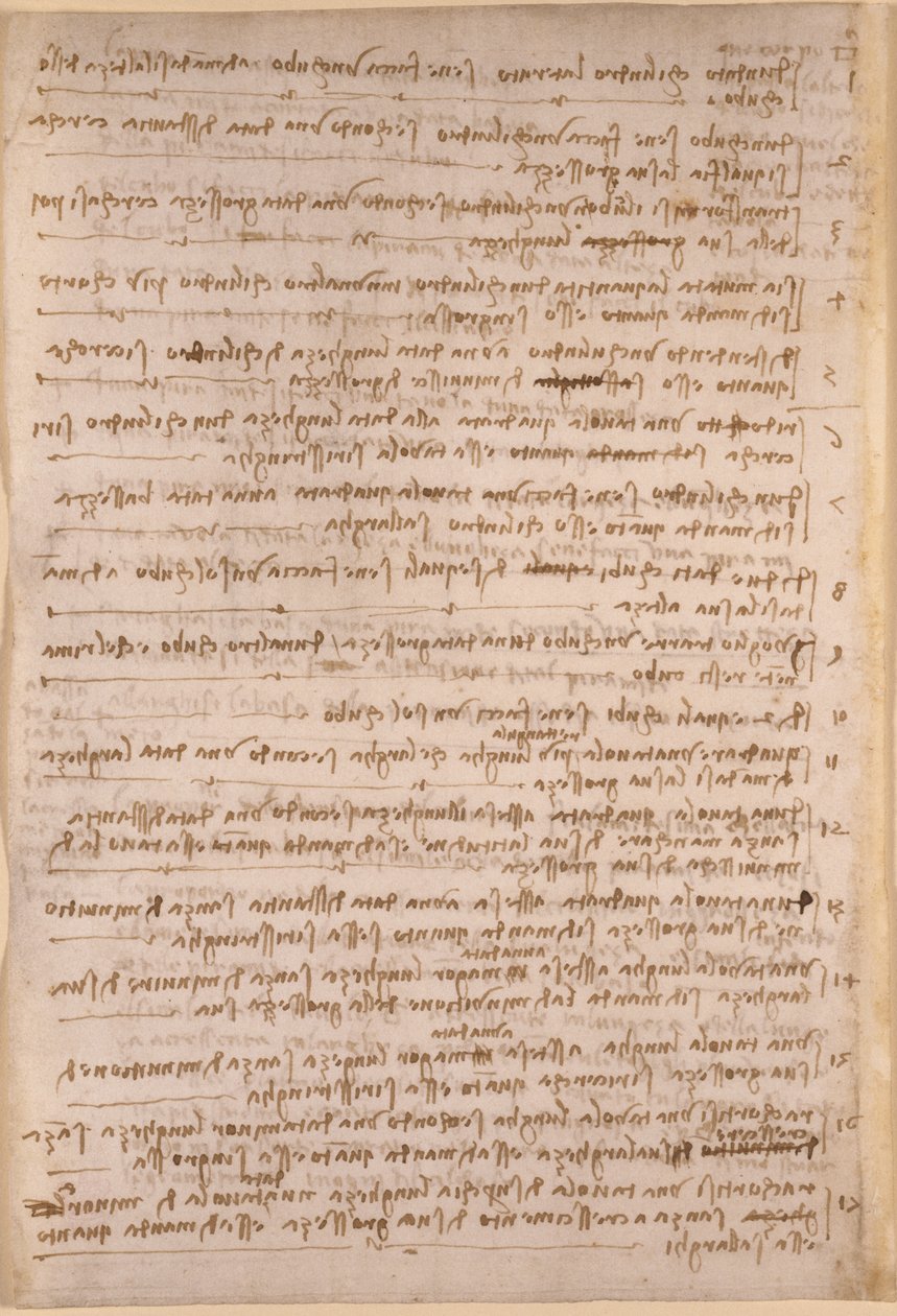 Arundel 263, f.154v, Leonardo da Vinci jegyzetei a Codex Arundel-ből (toll és tinta papíron) alkotó: Leonardo da Vinci