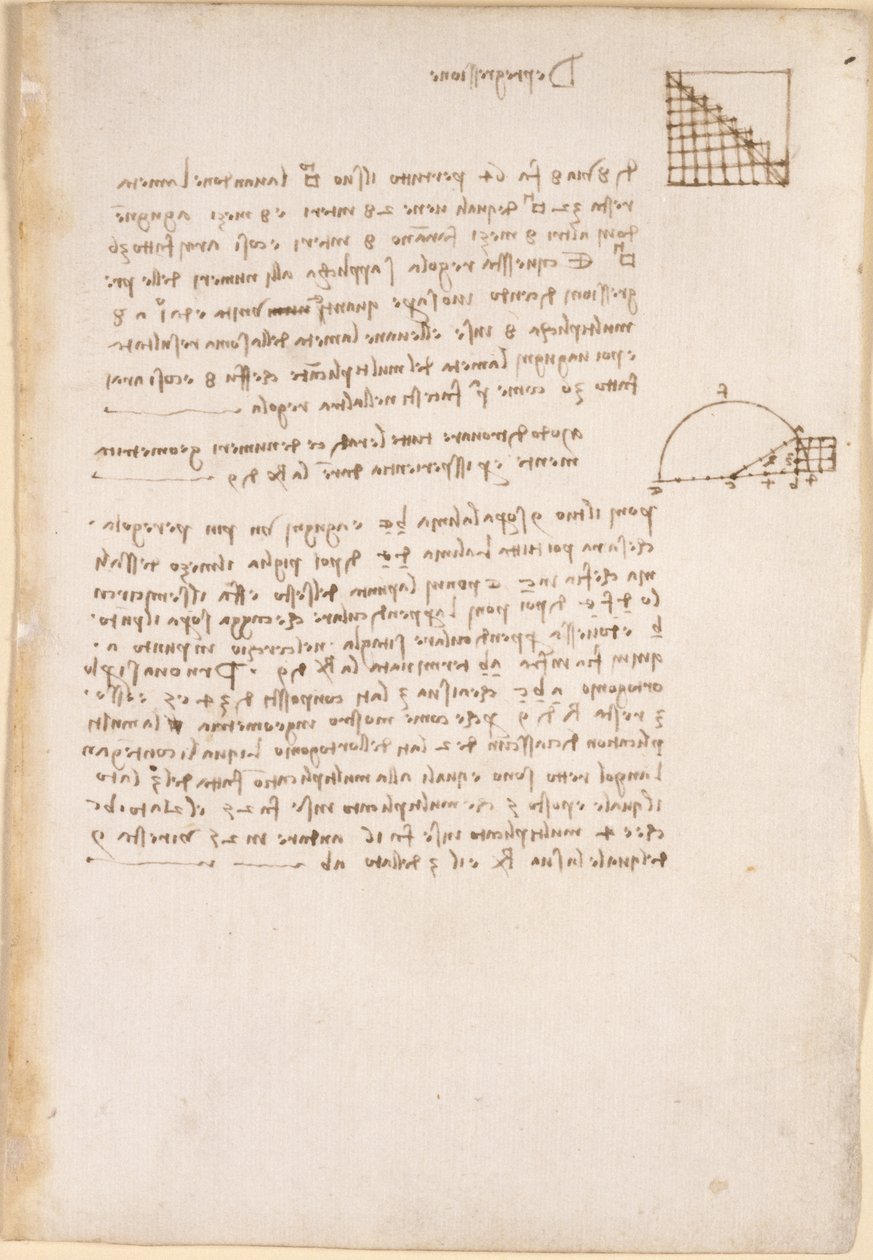 Arundel 263, f.27, Notes and diagrams on geometry, entitled 