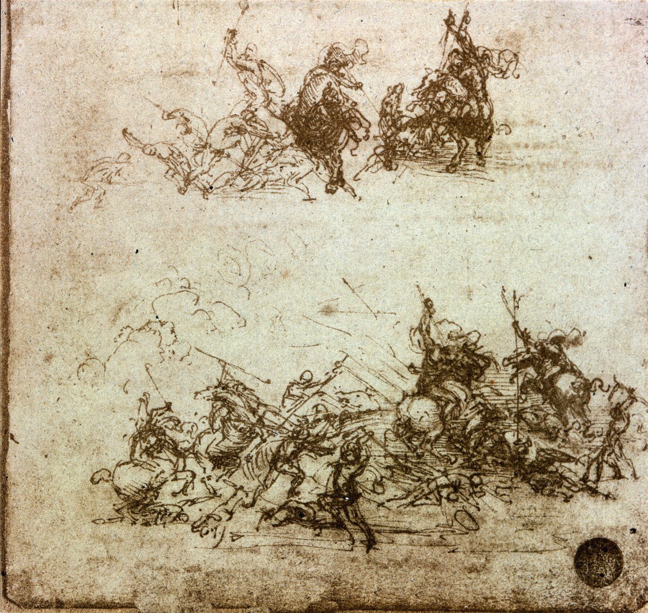 Lovasok csatája Tanulmány az Anghiari csatához alkotó: Leonardo da Vinci