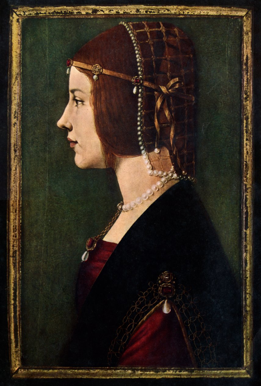 Beatrice dEste 1475-1497, c1490. alkotó: Leonardo da Vinci