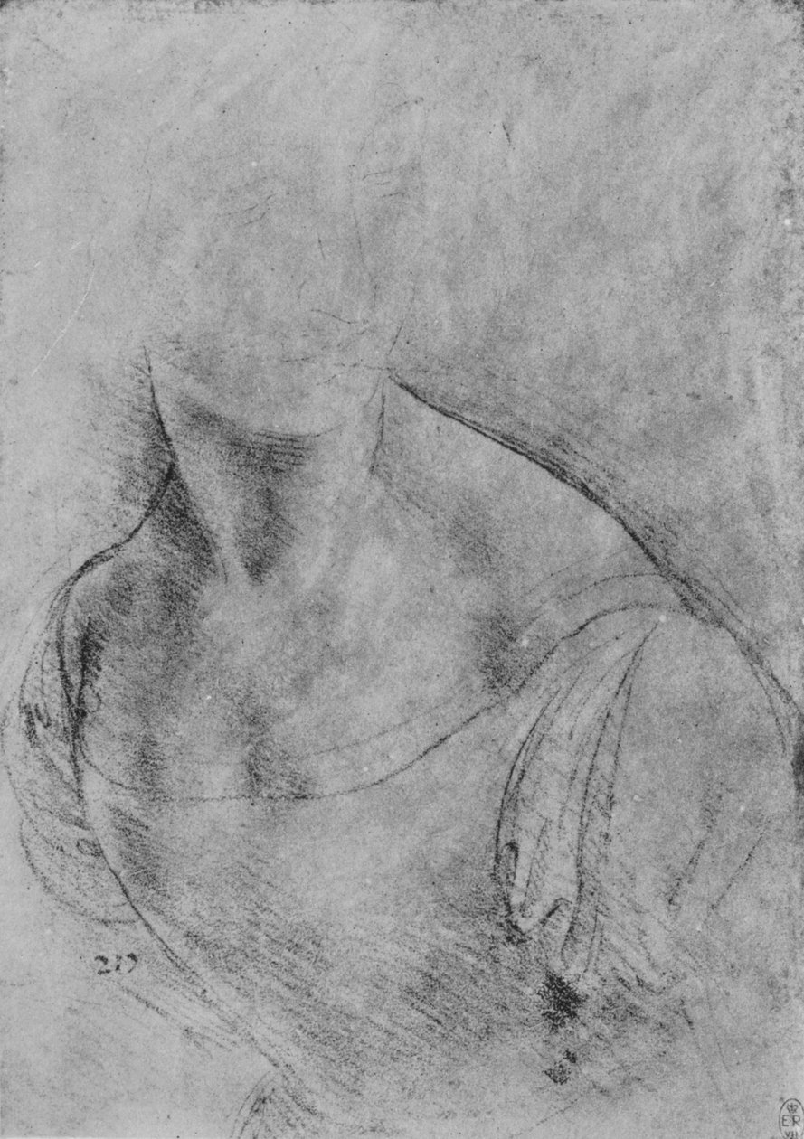 Balra fordult nő mellszobra, feje enyhén jelzett, c1480 1945 alkotó: Leonardo da Vinci