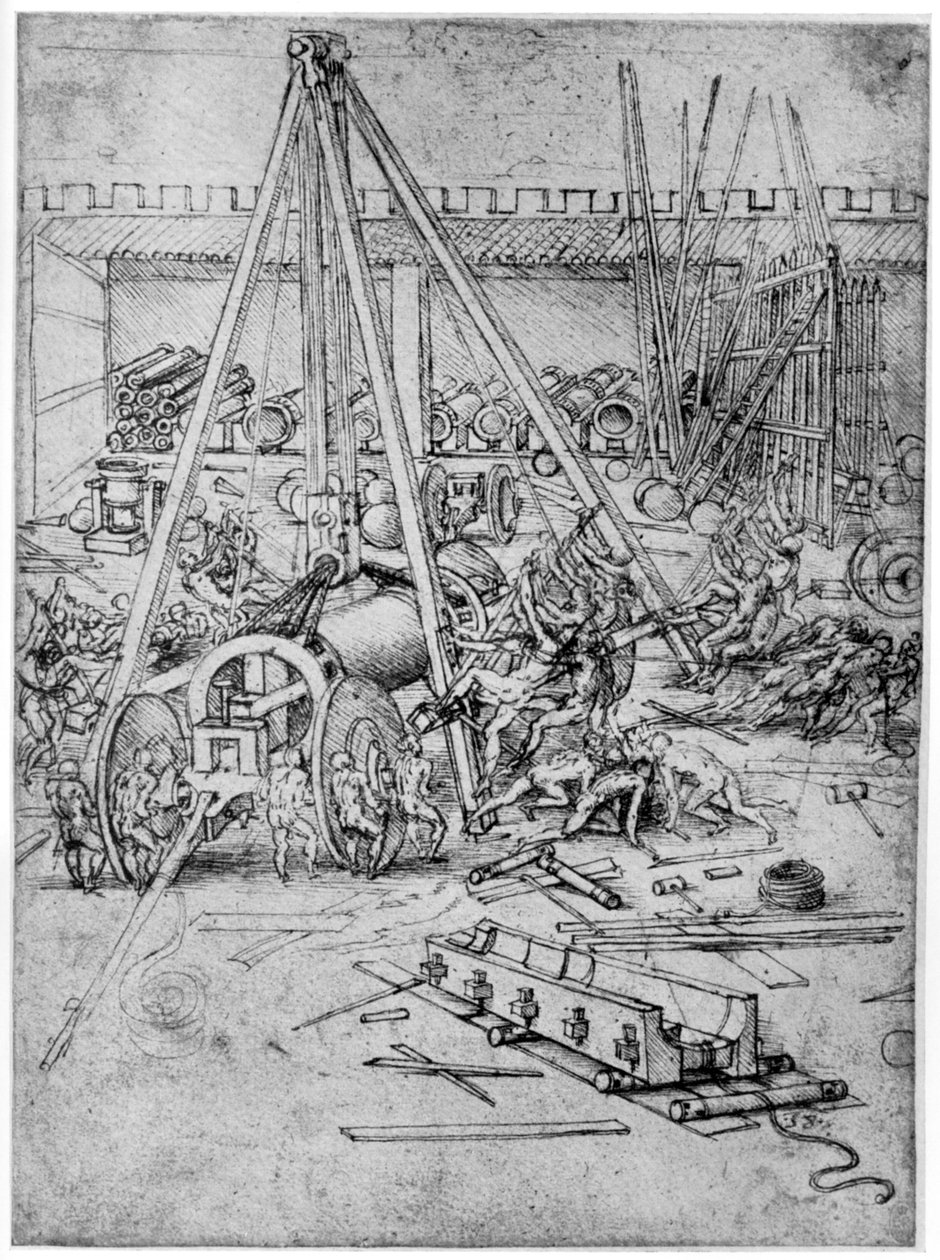 Ágyúöntöde, 1487 1954. alkotó: Leonardo da Vinci