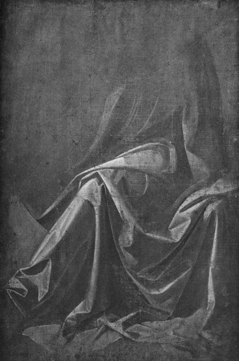 Öntött drapéria ülőfigurához, c1475 1945 alkotó: Leonardo da Vinci