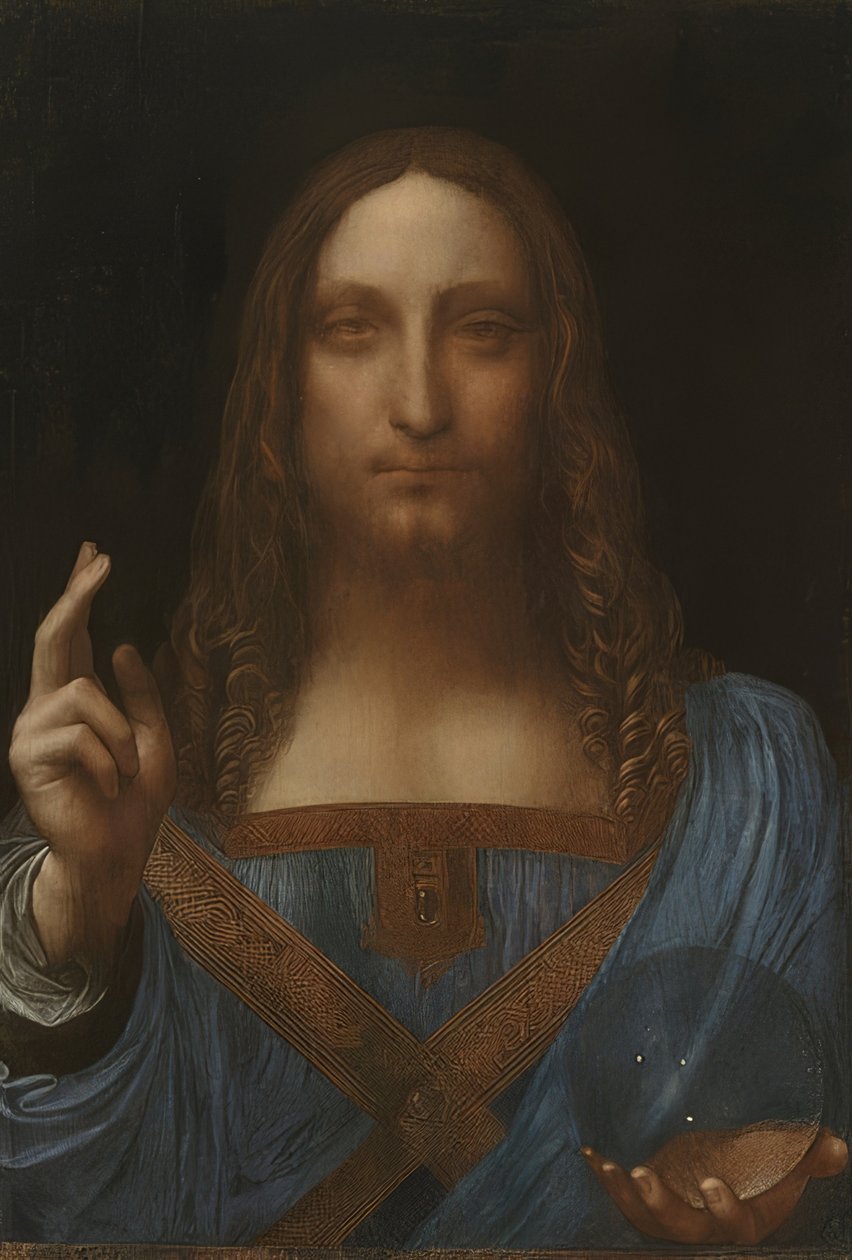 Krisztus, a Megváltó (Salvator Mundi). 1499-1500 körül alkotó: Leonardo da Vinci