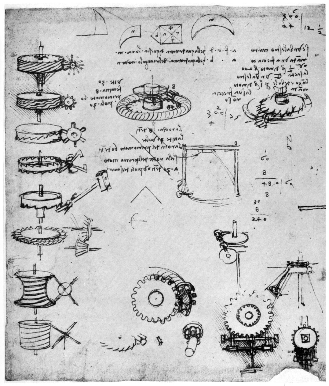 Fogaskerekek részlete, 15. század vége vagy 16. század eleje 1954. alkotó: Leonardo da Vinci