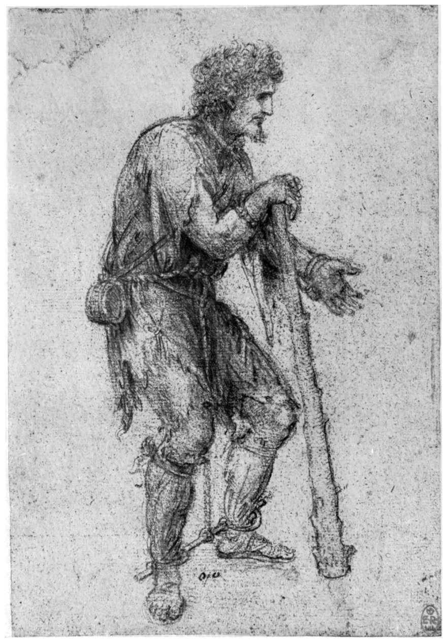 Costume Study, 15. század vége vagy 16. század eleje, 1954. alkotó: Leonardo da Vinci