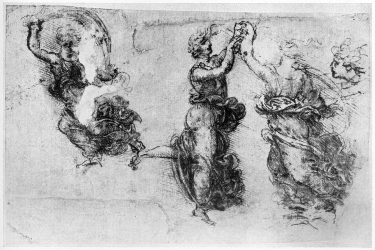 Táncoló nők, 15. század vége vagy 16. század eleje 1954. alkotó: Leonardo da Vinci