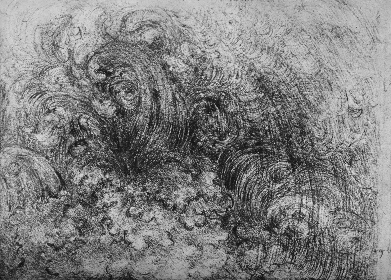 Árvíz, c1480, 1945 alkotó: Leonardo da Vinci