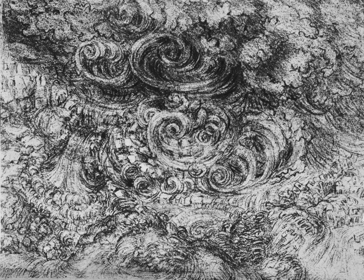 Árvíz, c1480, 1945 alkotó: Leonardo da Vinci